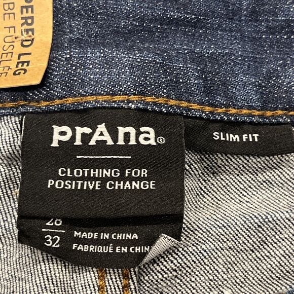 Prana NEW Jeans Mens 28x32 Blue Ozone Wash Hillgard Tapered Leg Slim Fit Organic - Picture 10 of 13